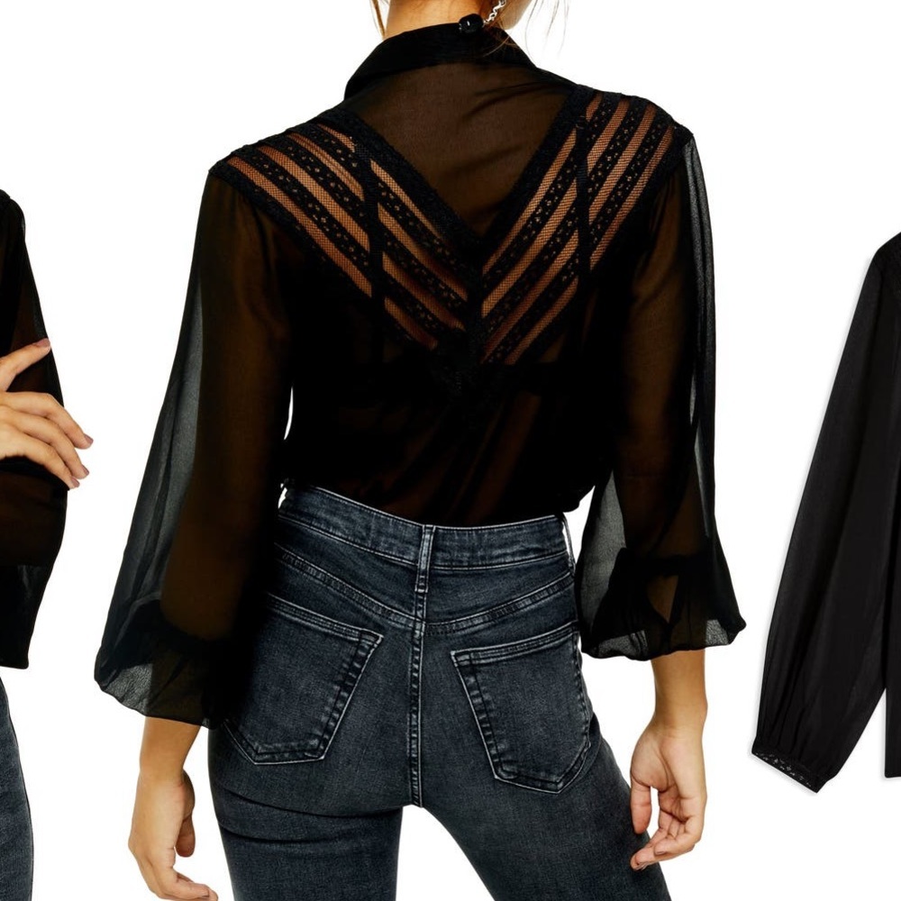 Topshop chevron lace shirt 6